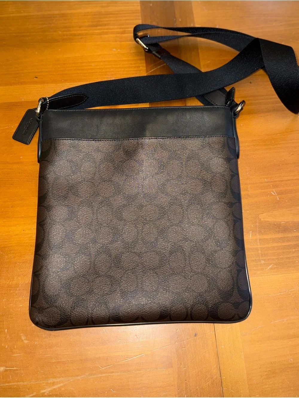 Coach Charles Crossbody Signature Brown Canvas Leather Trim Shoulder Bag Classic